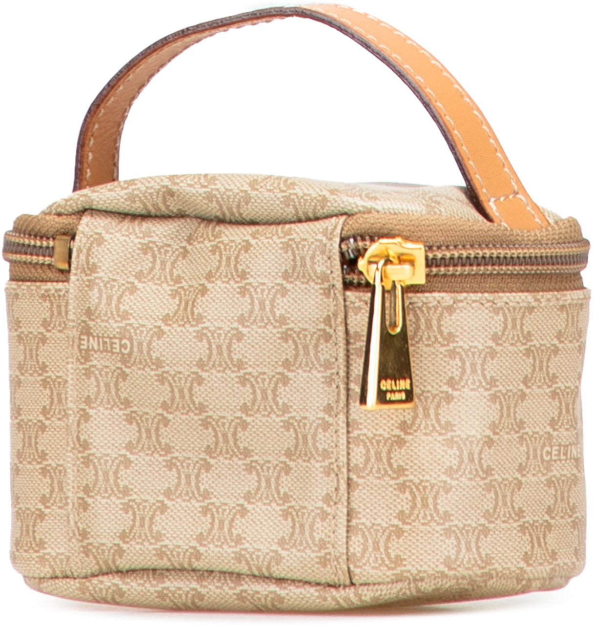Celine Macadam Coated Canvas Vanity Bag Bruin