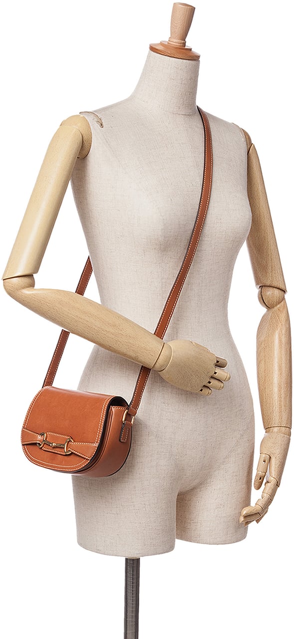 Celine Small Leather Crecy Flap Crossbody Bruin