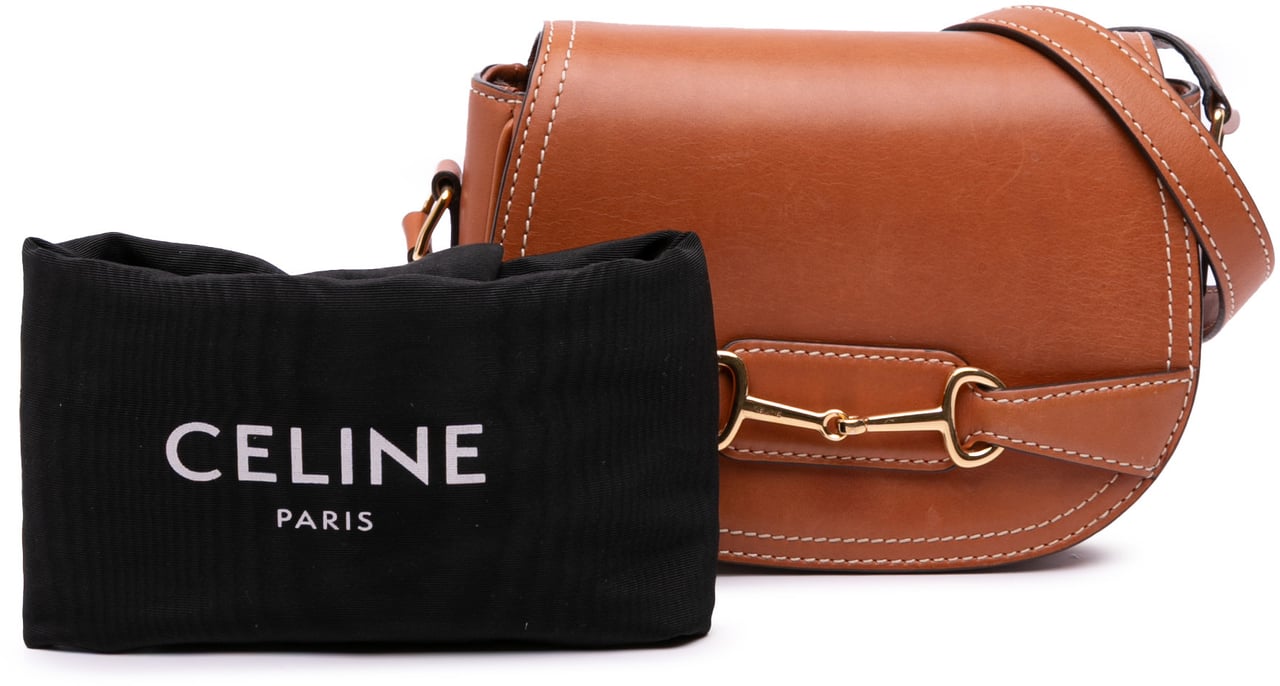 Celine Small Leather Crecy Flap Crossbody Bruin