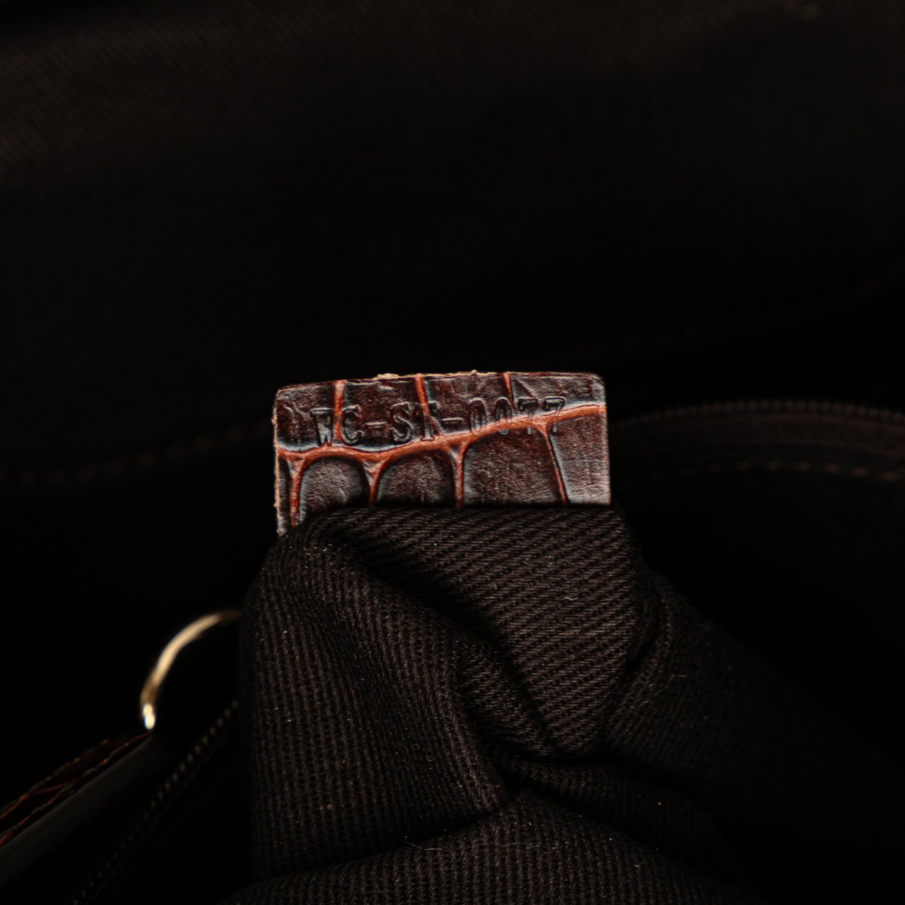 Celine Macadam Suede and Croc Embossed Leather Bittersweet Hobo Bruin