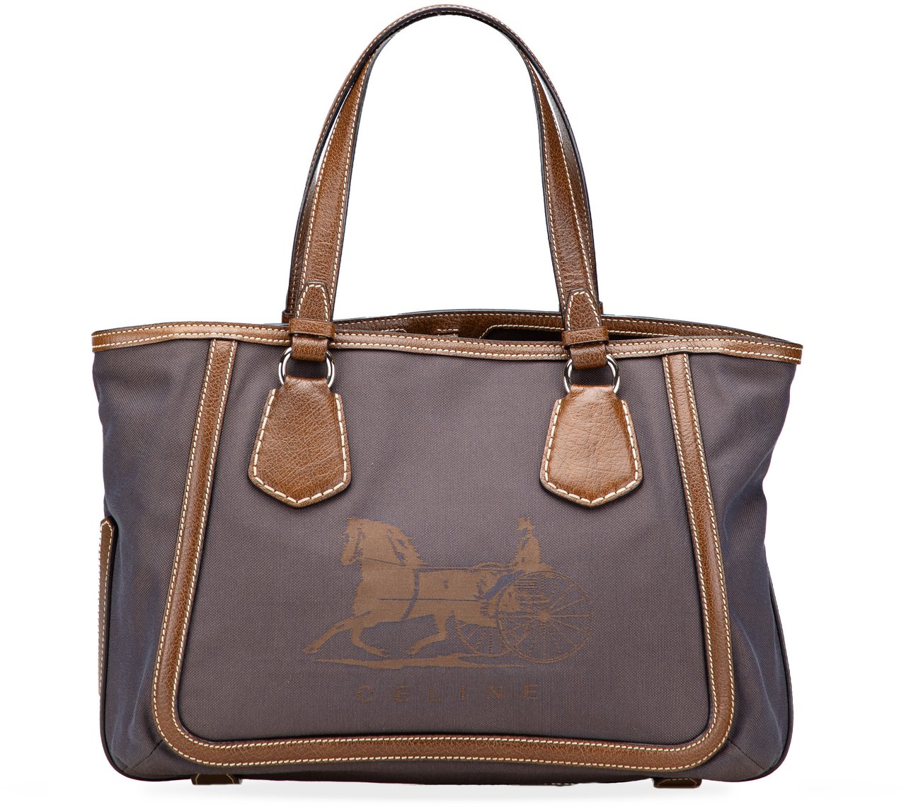 Celine Canvas Carriage Tote Bruin