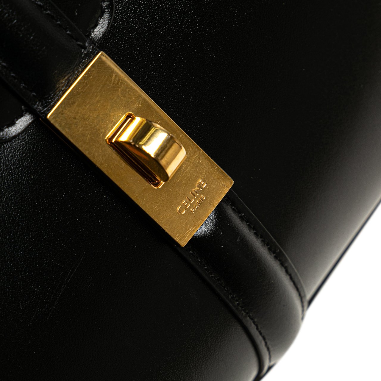 Celine Small Leather 16 Satchel Zwart