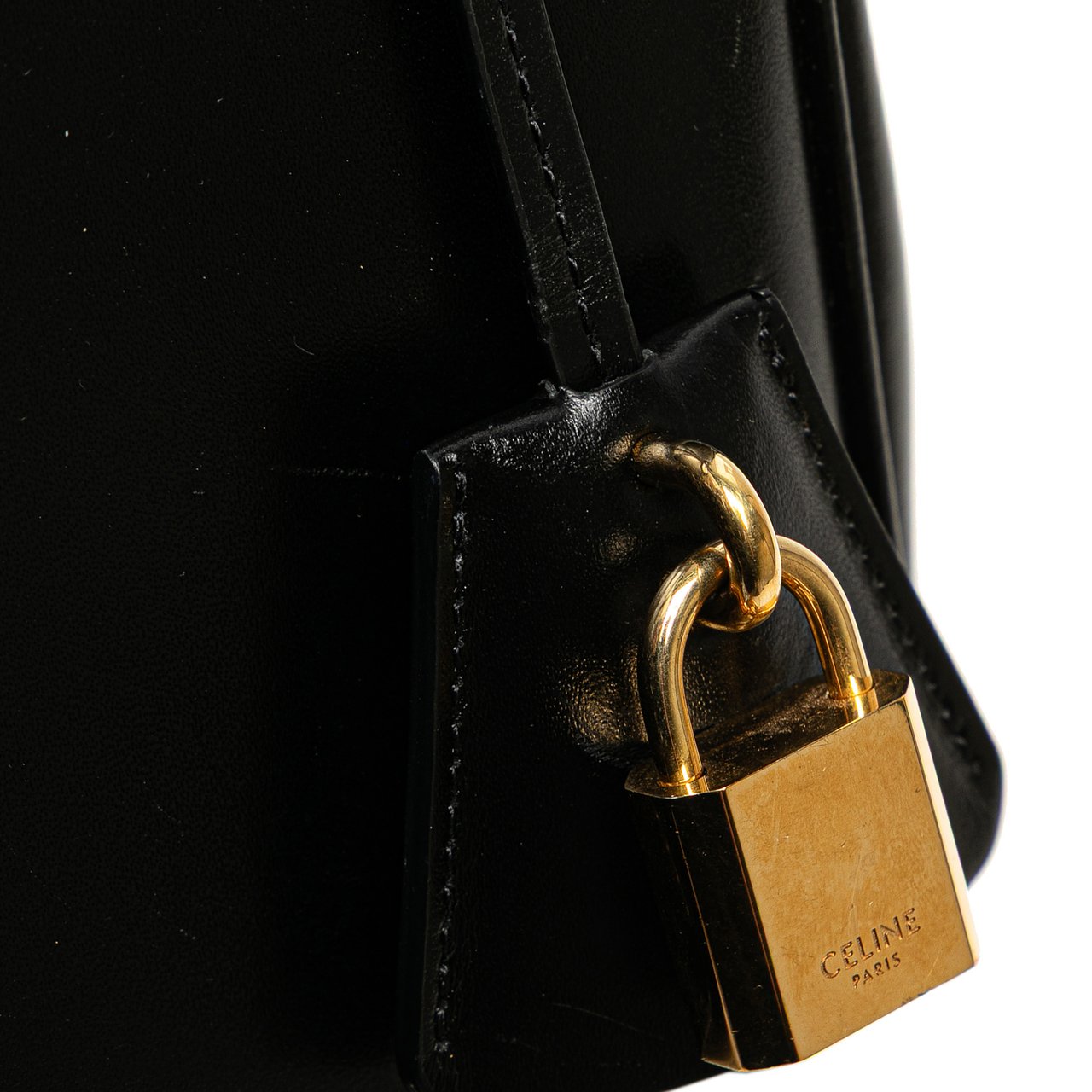 Celine Small Leather 16 Satchel Zwart
