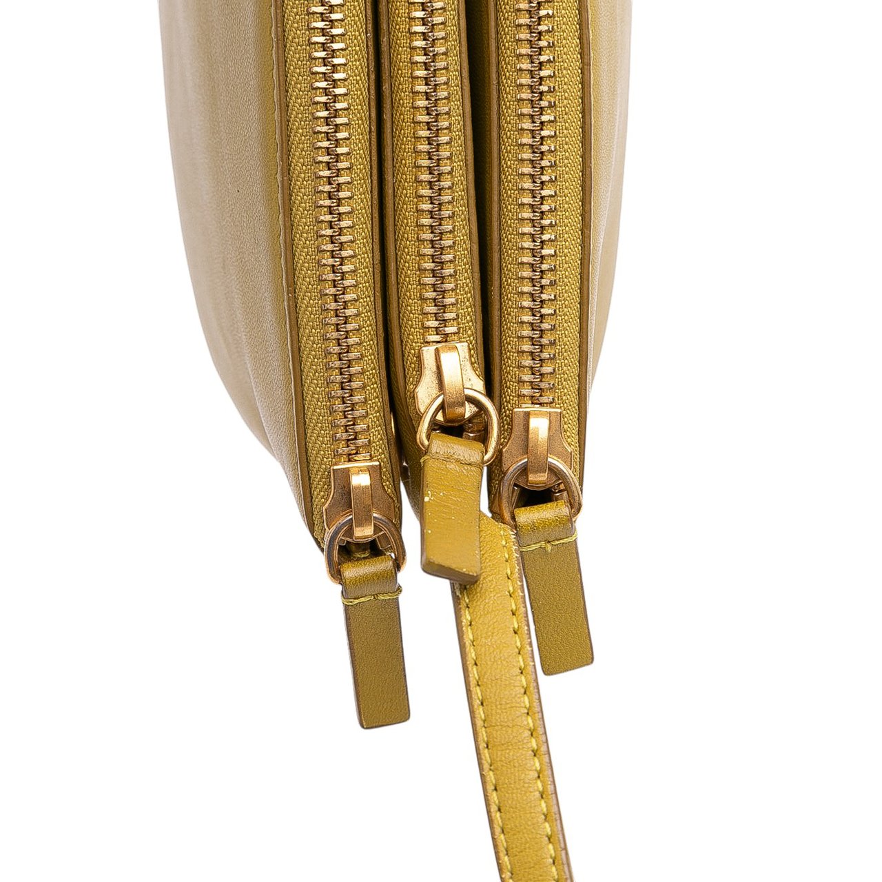 Celine Small Lambskin Trio Crossbody Geel
