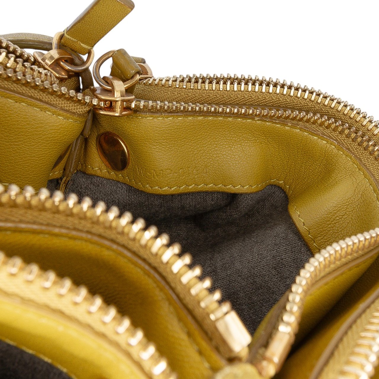 Celine Small Lambskin Trio Crossbody Geel