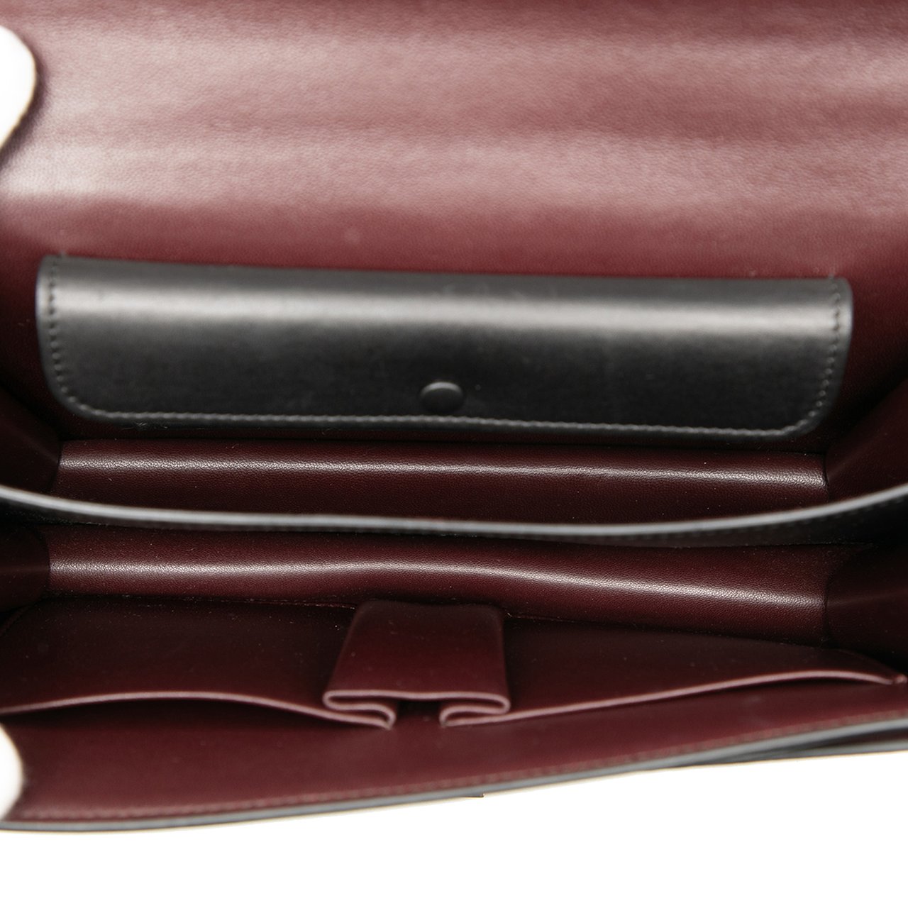 Celine Small Leather Case Chain Flap Zwart