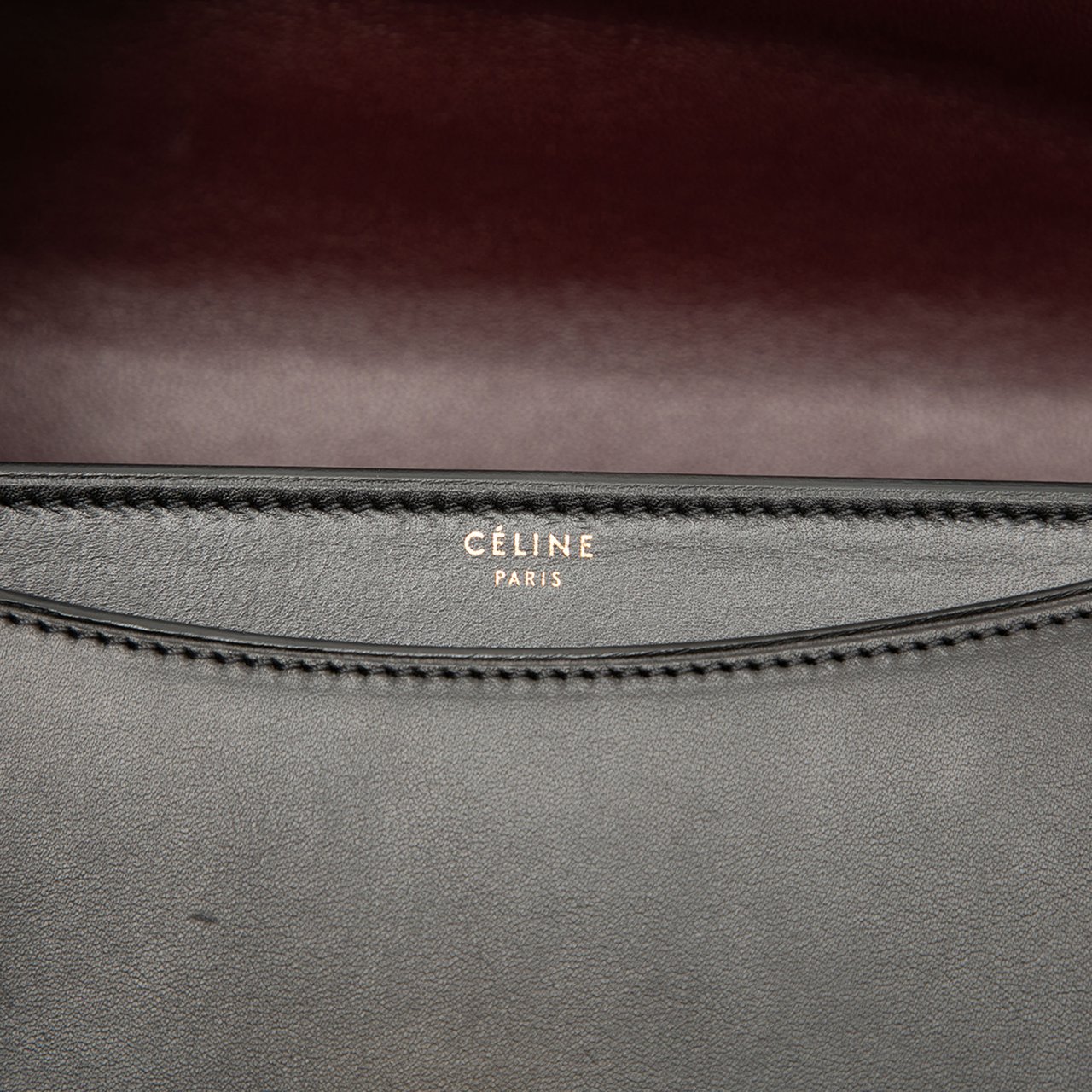 Celine Small Leather Case Chain Flap Zwart