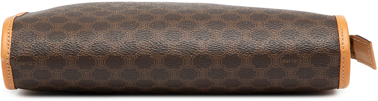 Celine Macadam Coated Canvas Clutch Bruin