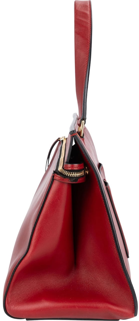 Celine Céline Red Leather Large Edge Handbag Rood