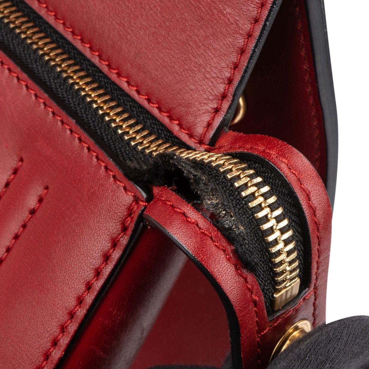 Celine Céline Red Leather Large Edge Handbag Rood