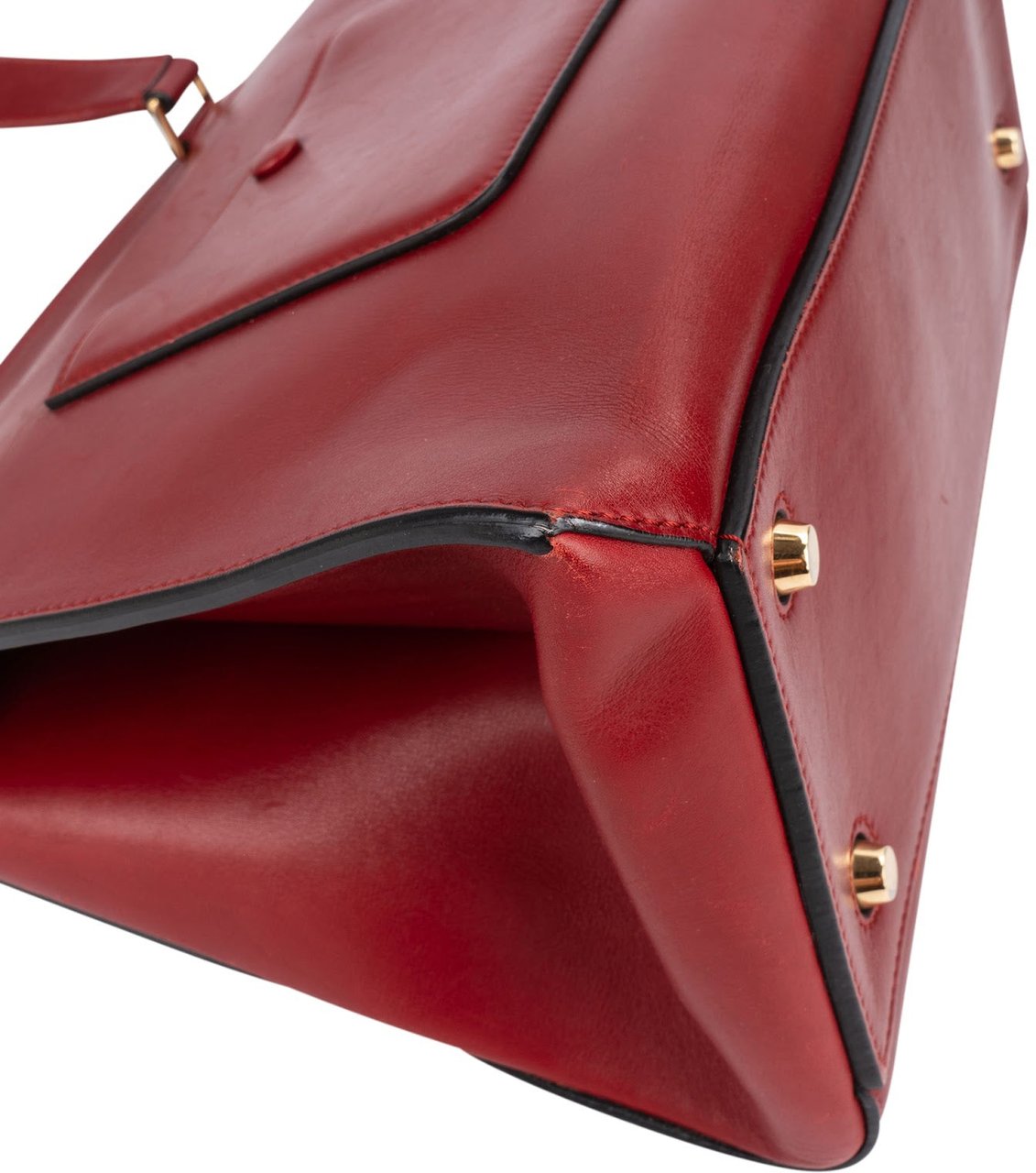 Celine Céline Red Leather Large Edge Handbag Rood