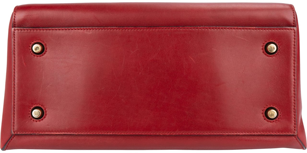 Celine Céline Red Leather Large Edge Handbag Rood