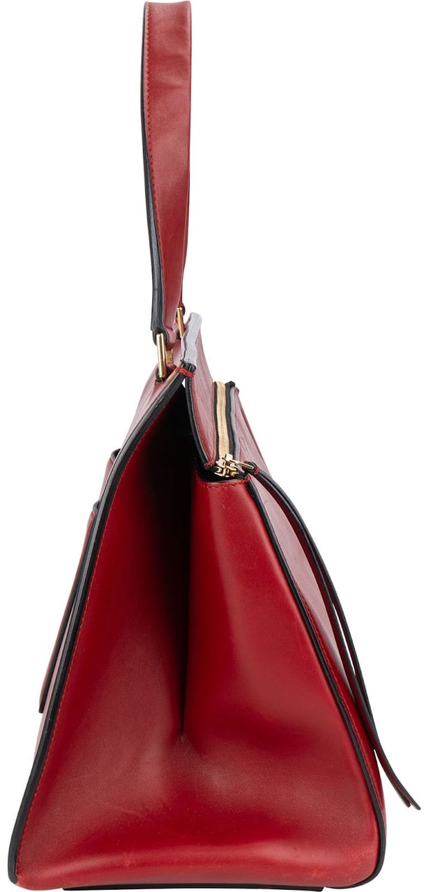 Celine Céline Red Leather Large Edge Handbag Rood