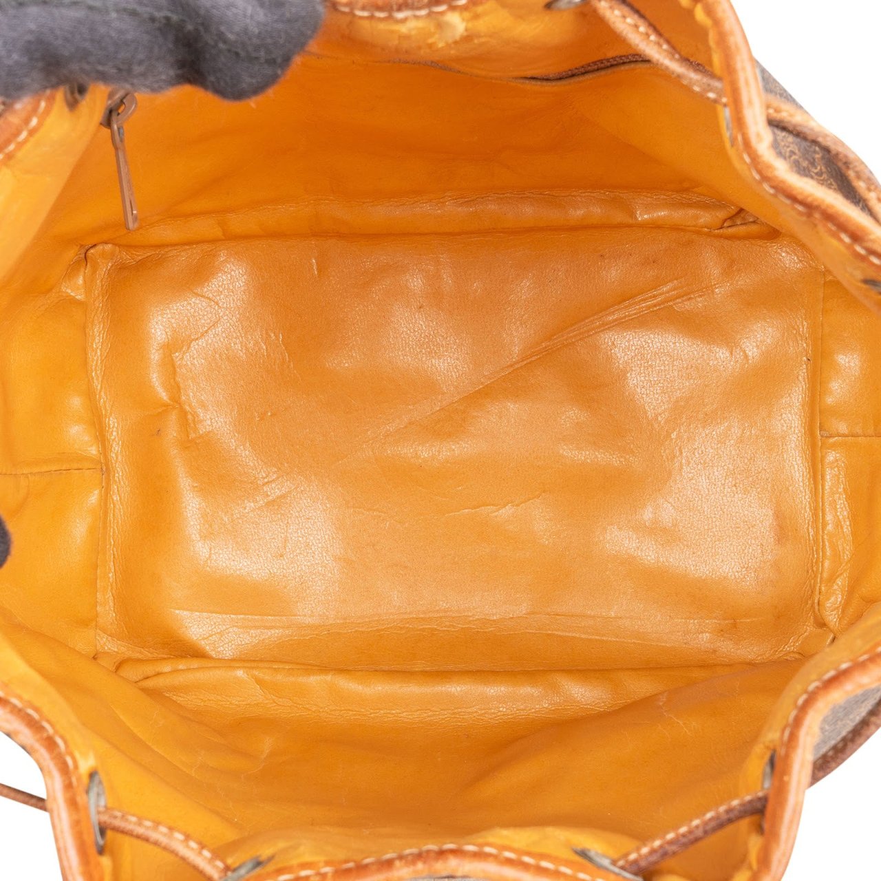 Celine Macadam Canvas Drawstring Bucket Crossbody Bag Bruin