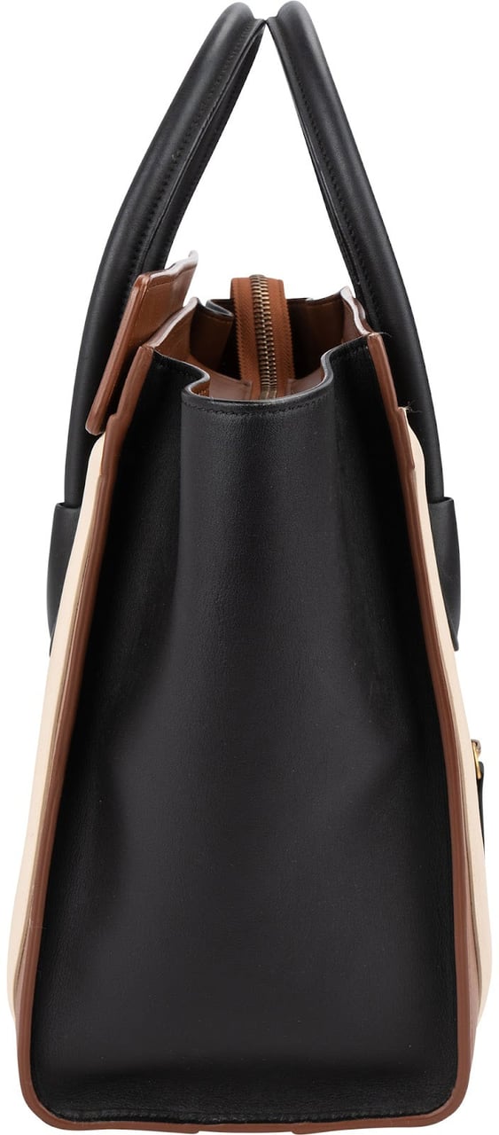 Celine Céline Tricolor Leather Luggage Handbag Zwart