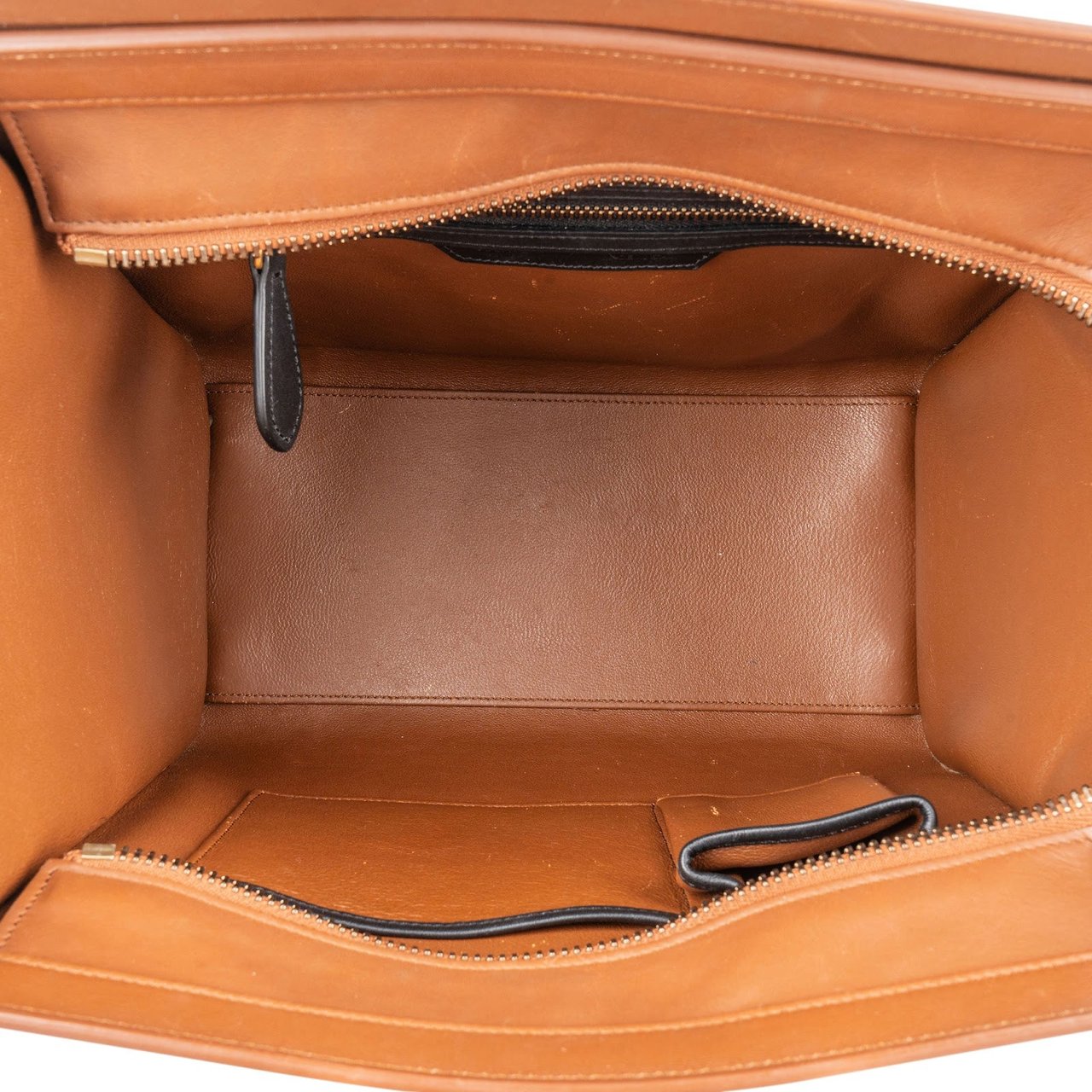 Celine Céline Tricolor Leather Luggage Handbag Zwart