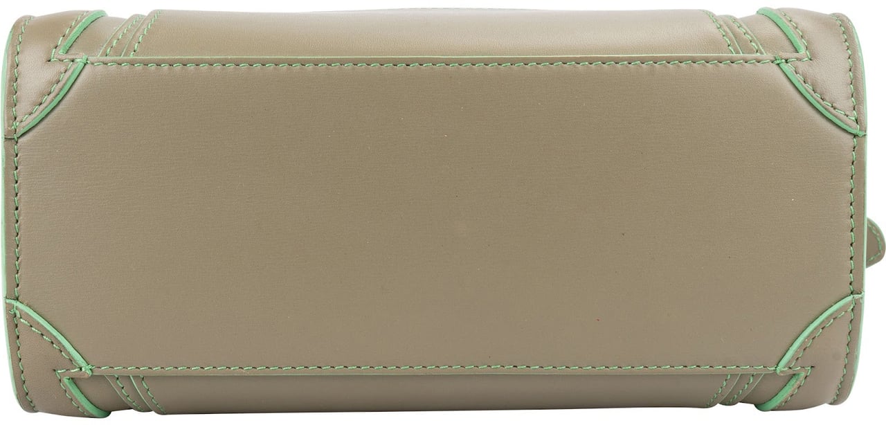 Celine Céline Bicolor Leather Luggage Handbag Groen
