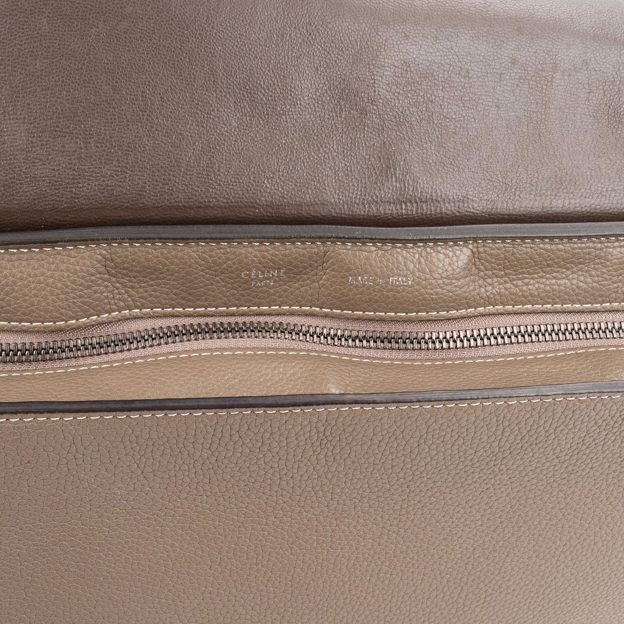 Celine Céline Drummed Leather and Suede Trapeze Handbag Divers