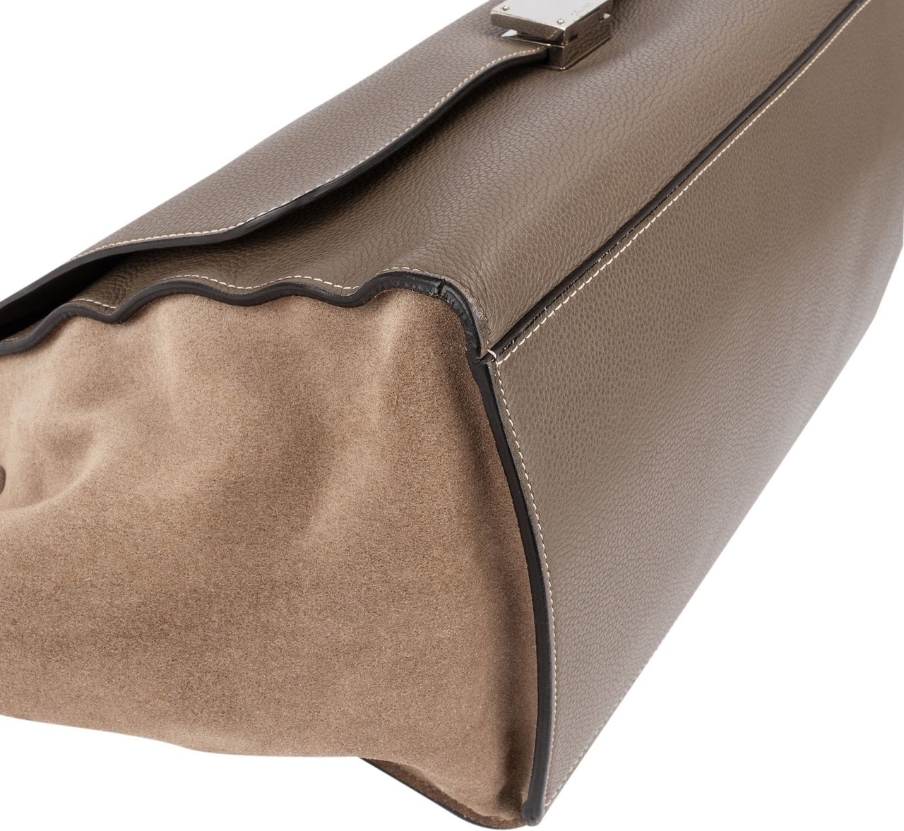 Celine Céline Drummed Leather and Suede Trapeze Handbag Divers