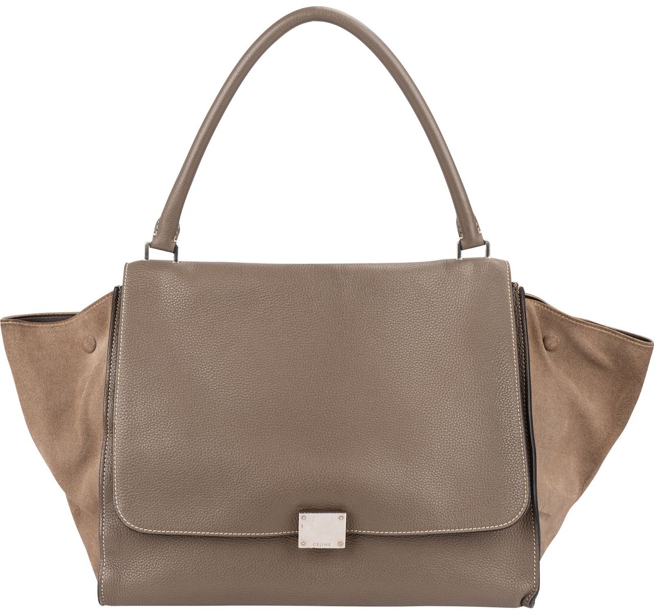 Celine Céline Drummed Leather and Suede Trapeze Handbag Divers