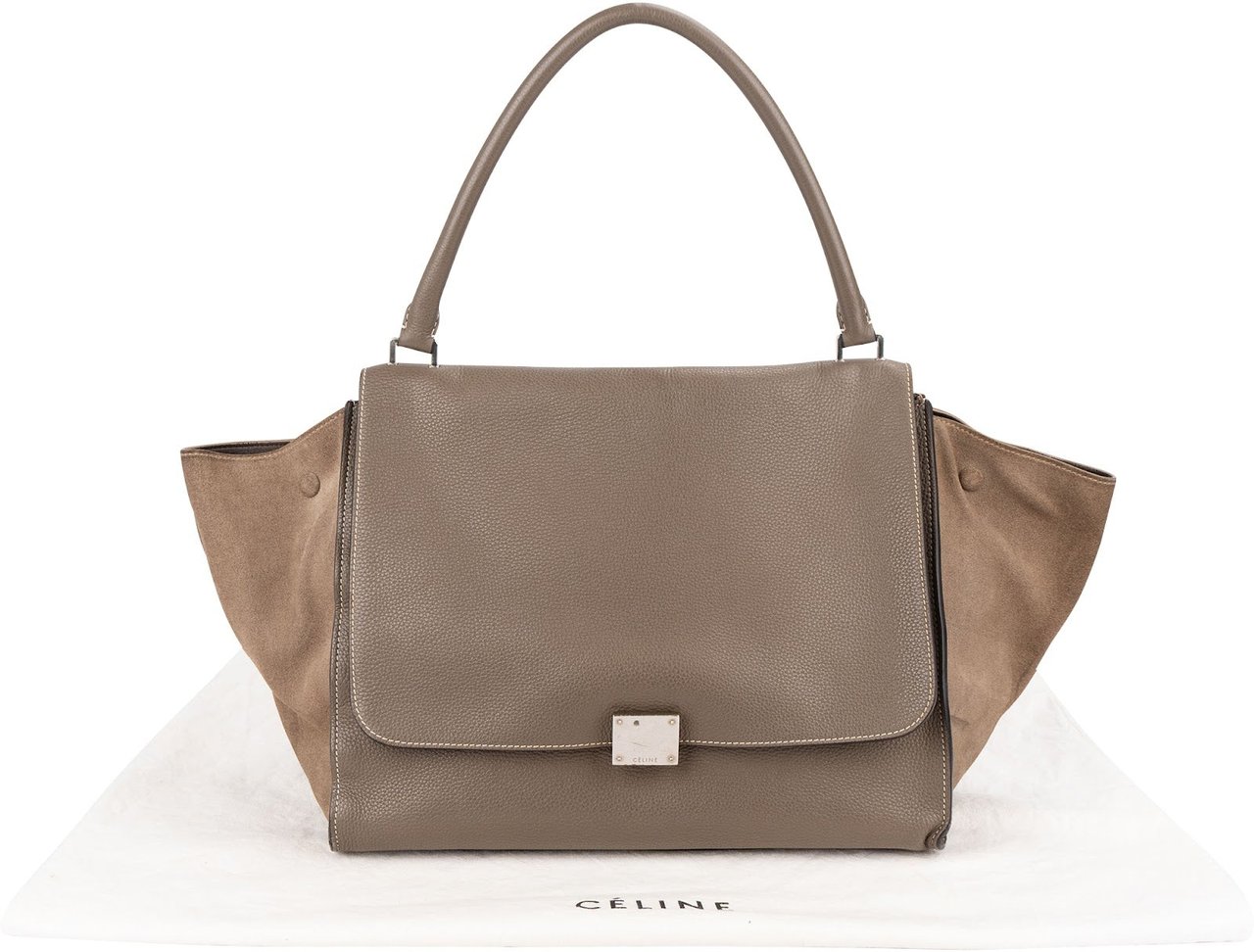 Celine Céline Drummed Leather and Suede Trapeze Handbag Divers