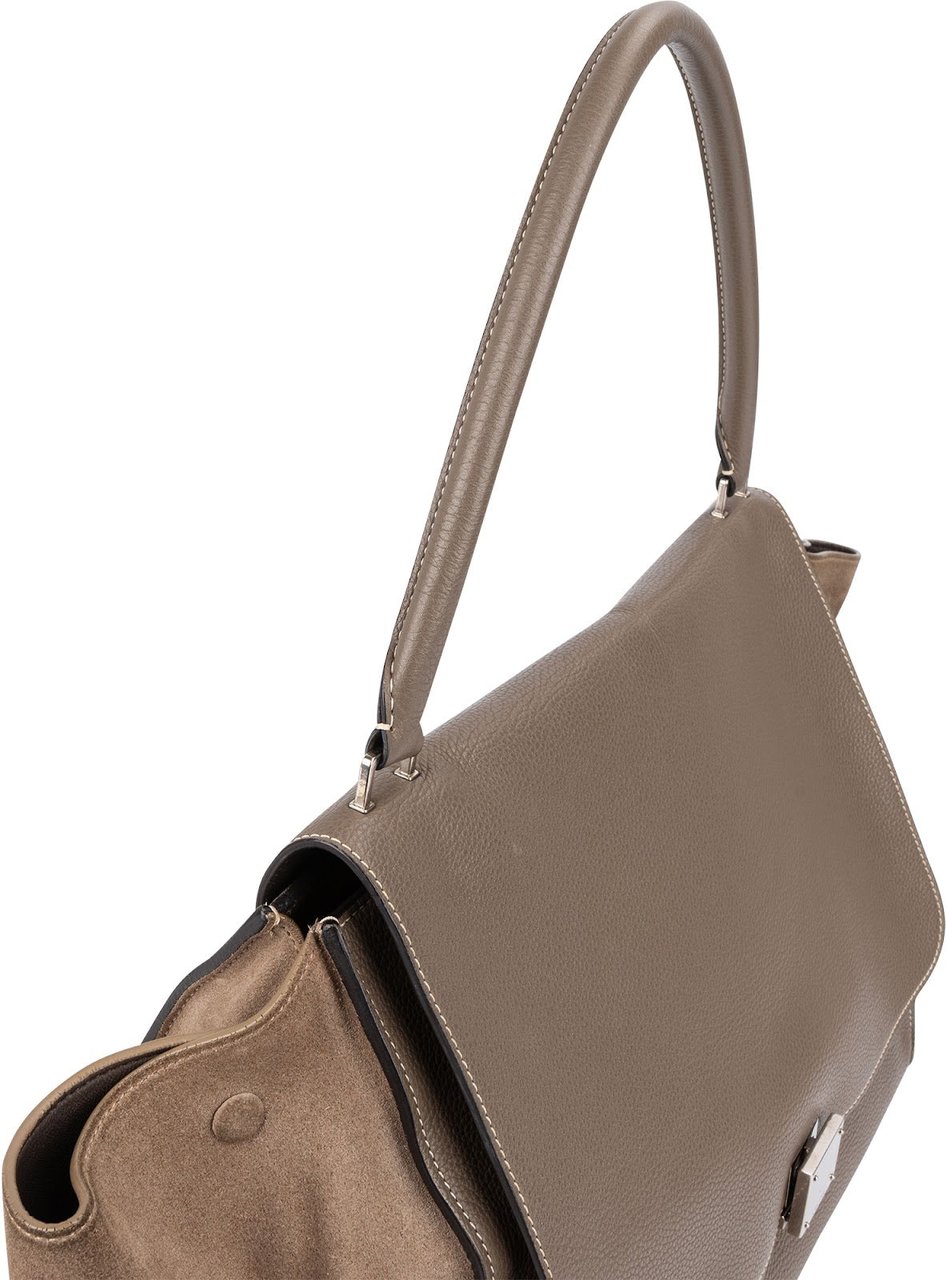 Celine Céline Drummed Leather and Suede Trapeze Handbag Divers