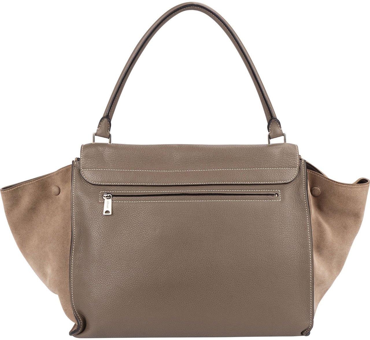 Celine Céline Drummed Leather and Suede Trapeze Handbag Divers
