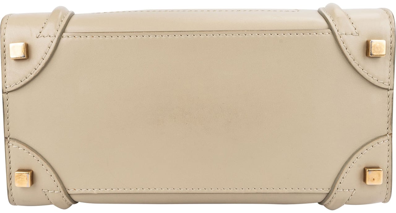 Celine Céline Smooth Leather Luggage Handbag Beige