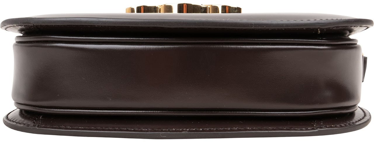 Celine Shiny Calfskin Teen Triomphe Crossbody Bag Bruin