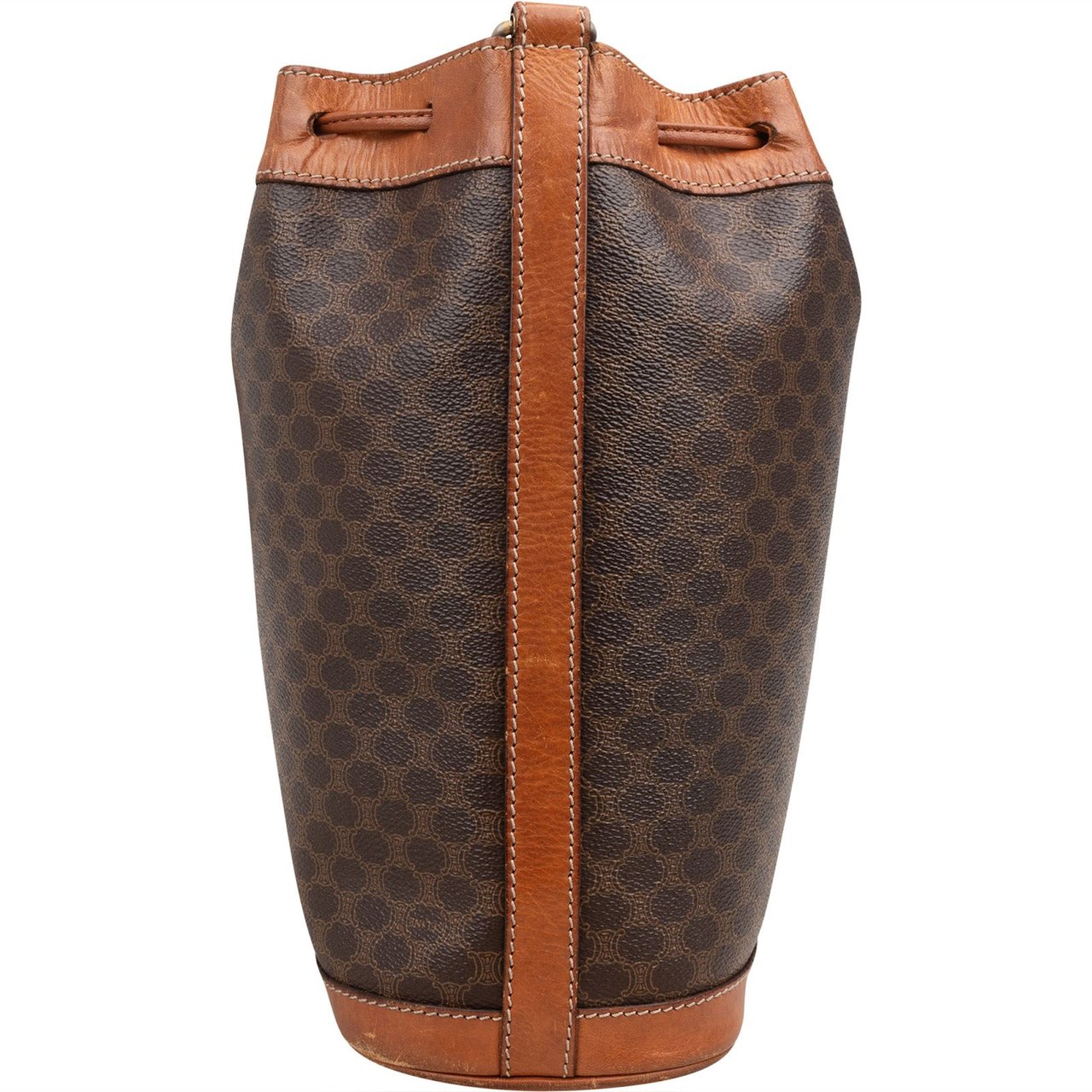 Celine Macadam Canvas Bucket Crossbody Bag Bruin