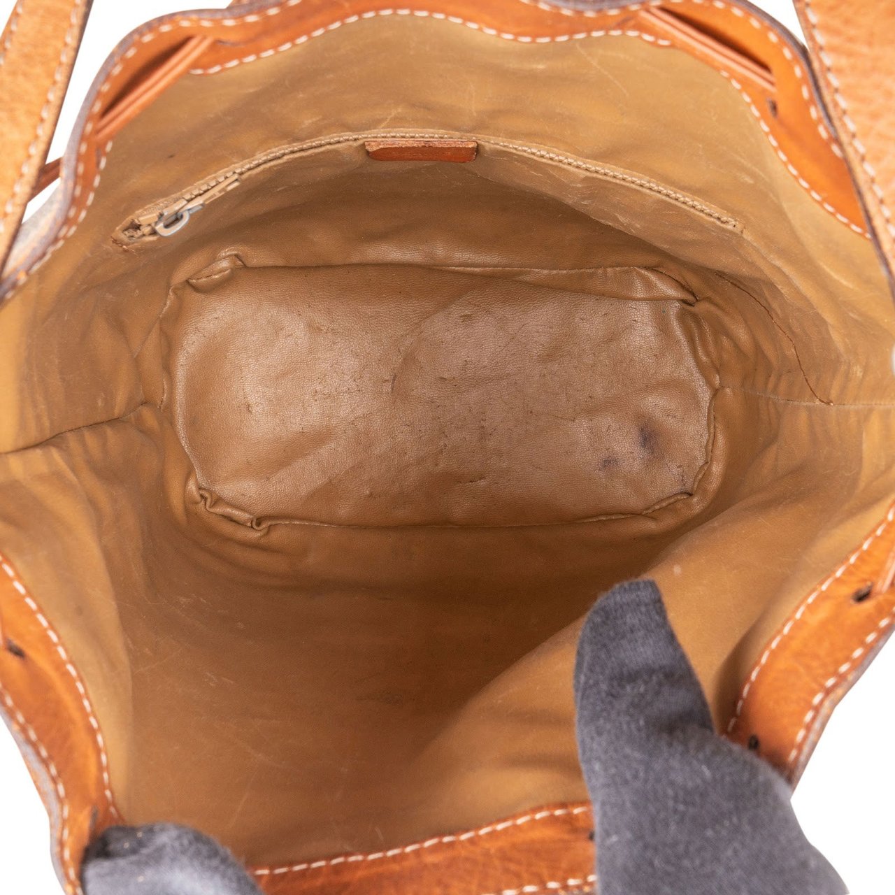 Celine Macadam Canvas Bucket Crossbody Bag Bruin