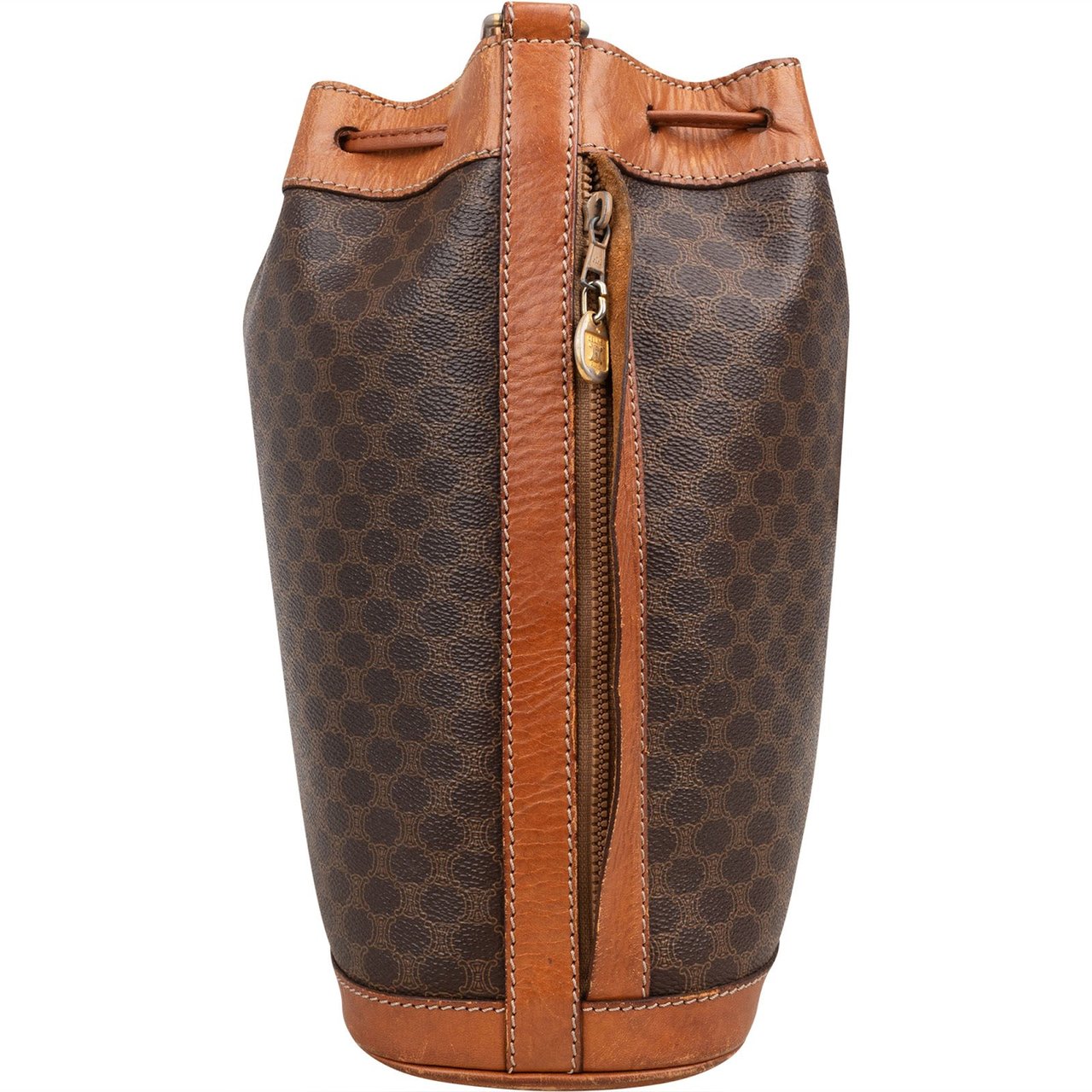 Celine Macadam Canvas Bucket Crossbody Bag Bruin