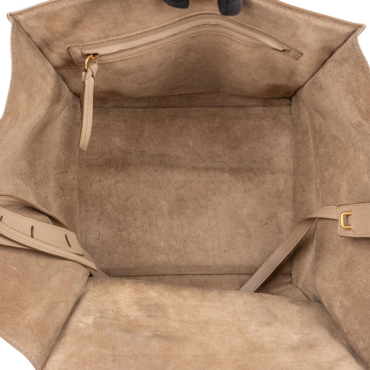 Celine Céline Drummed Calfskin Phantom Handbag Beige