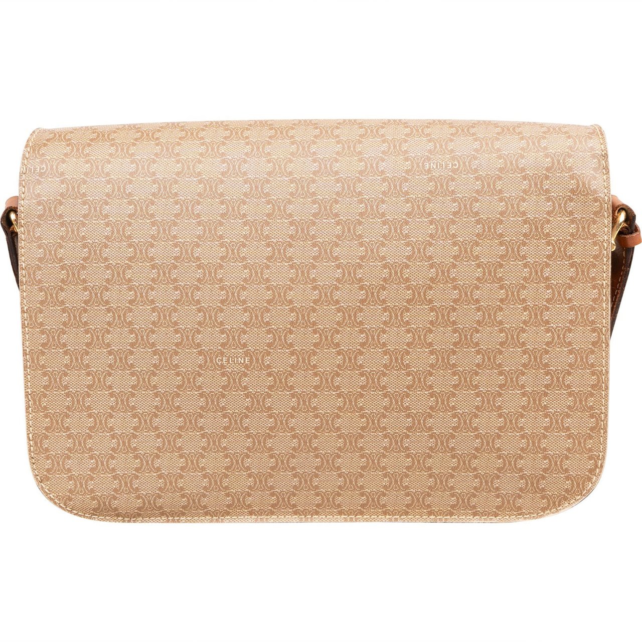 Celine Monogram Macadam Triomphe Crossbody Bag Beige