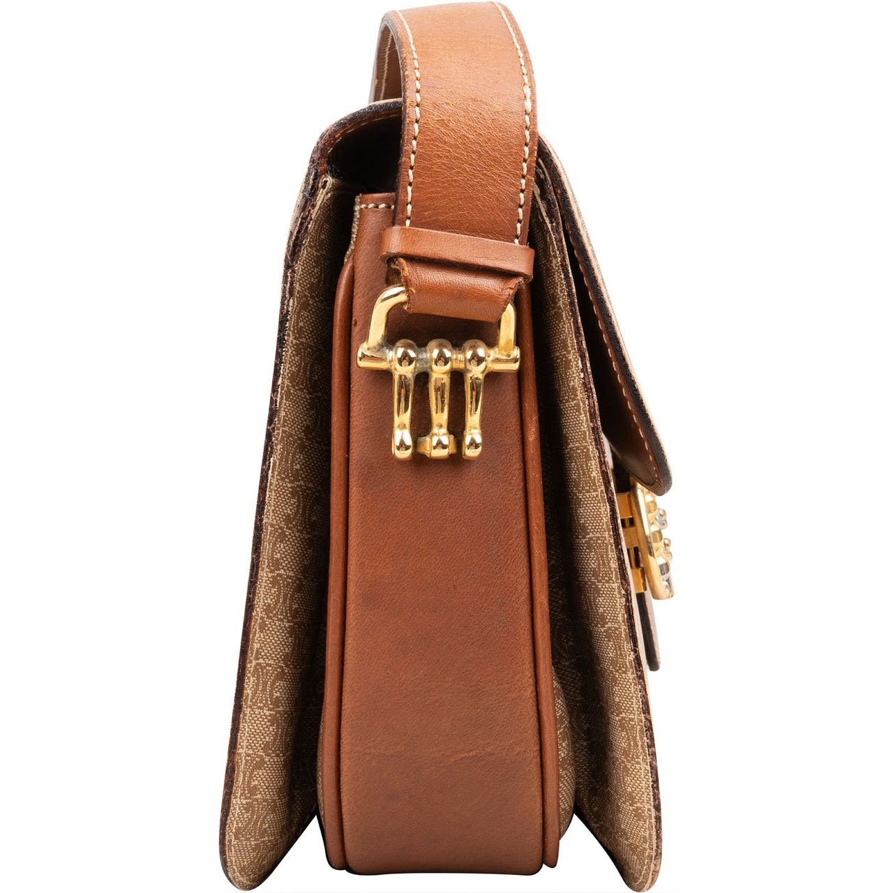 Celine Monogram Macadam Triomphe Crossbody Bag Beige