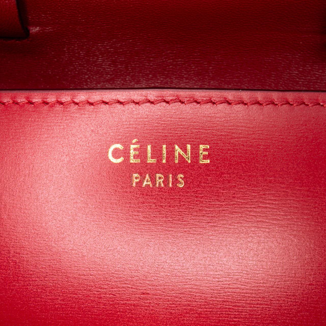 Celine Small Calfskin Classic Box Rood