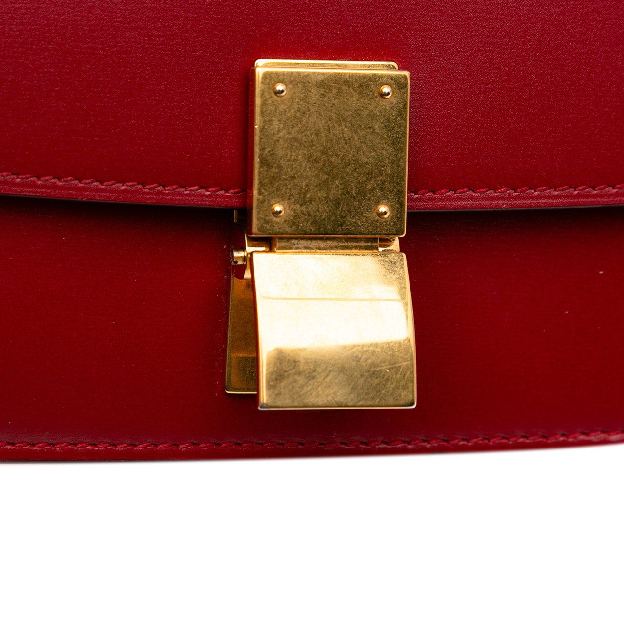 Celine Small Calfskin Classic Box Rood