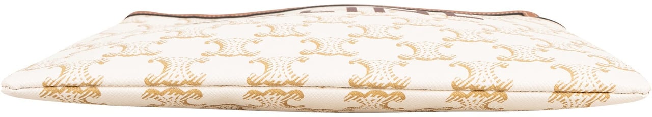 Celine Triomphe Monogram Canvas Clutch Wit