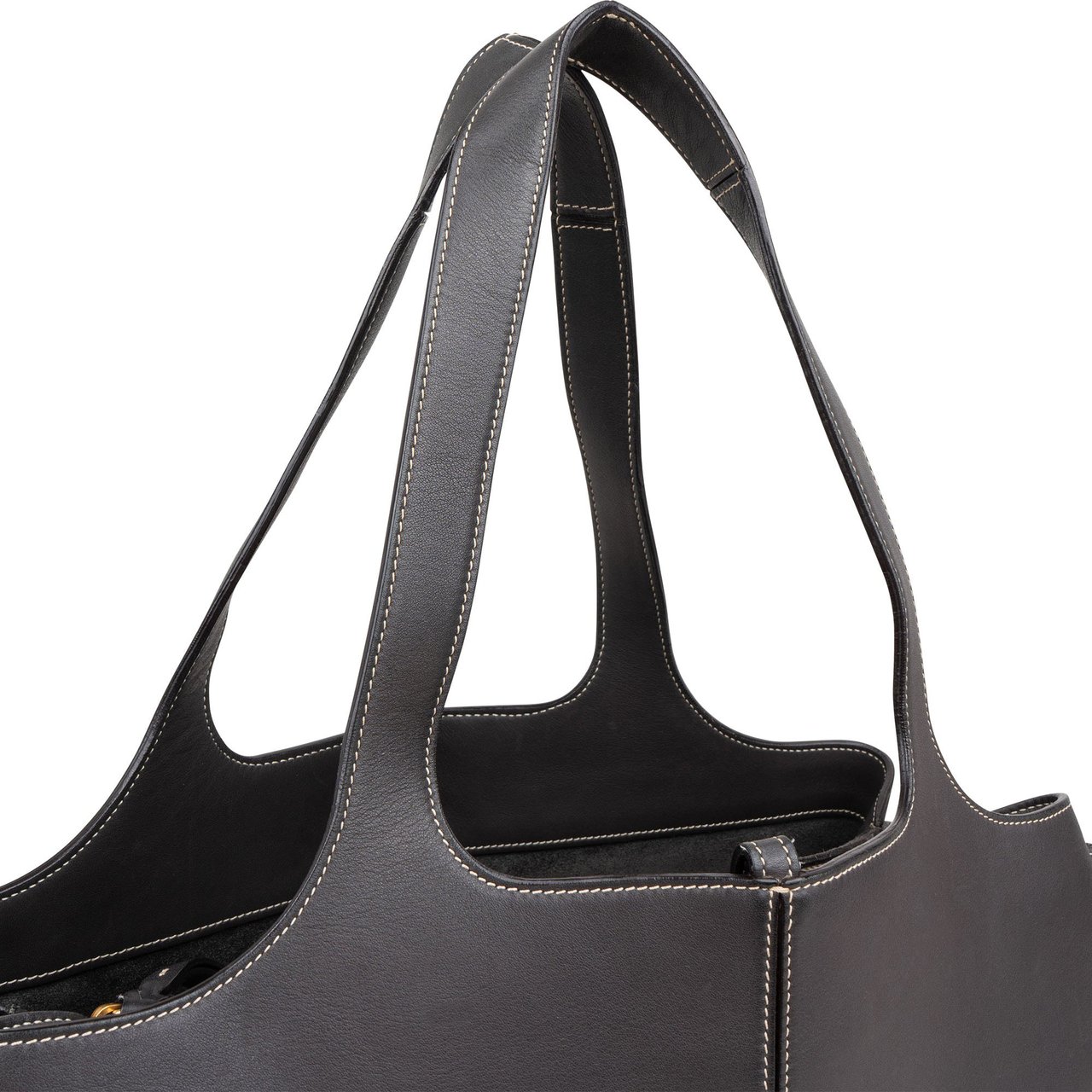 Celine Calfskin Leather Tri-fold Shoulder Bag Donkergrijs