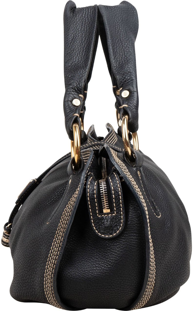 Celine Pebbled Leather Bittersweet Handbag Zwart