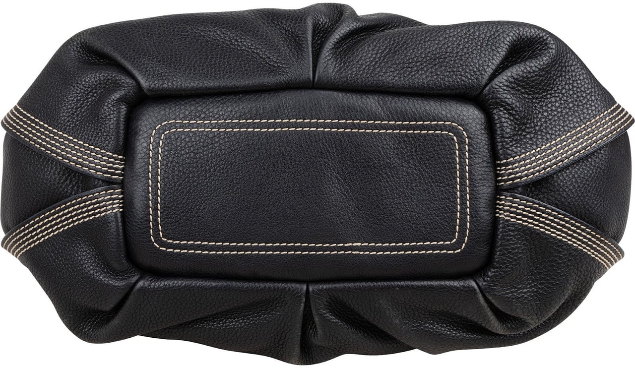 Celine Pebbled Leather Bittersweet Handbag Zwart