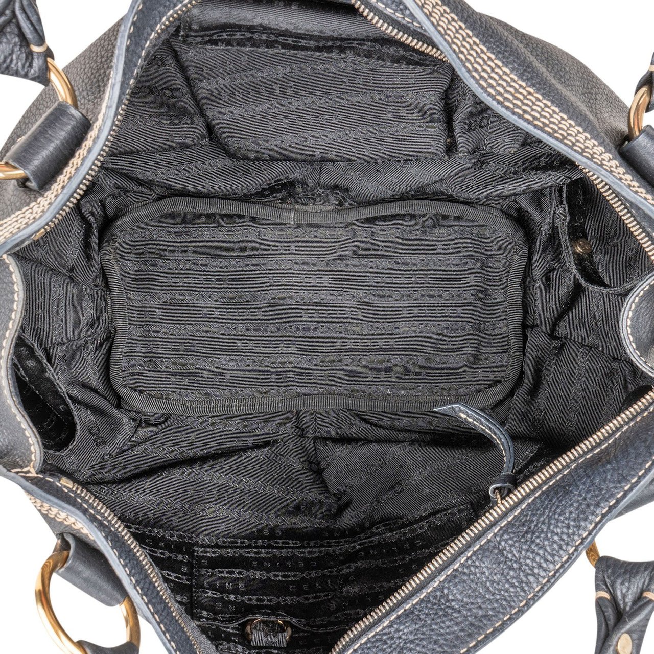 Celine Pebbled Leather Bittersweet Handbag Zwart