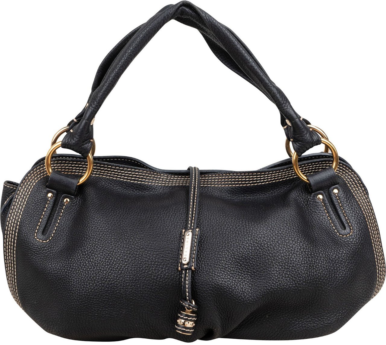 Celine Pebbled Leather Bittersweet Handbag Zwart