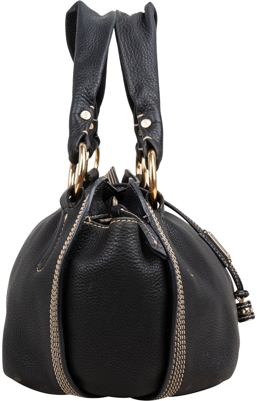 Celine Pebbled Leather Bittersweet Handbag Zwart
