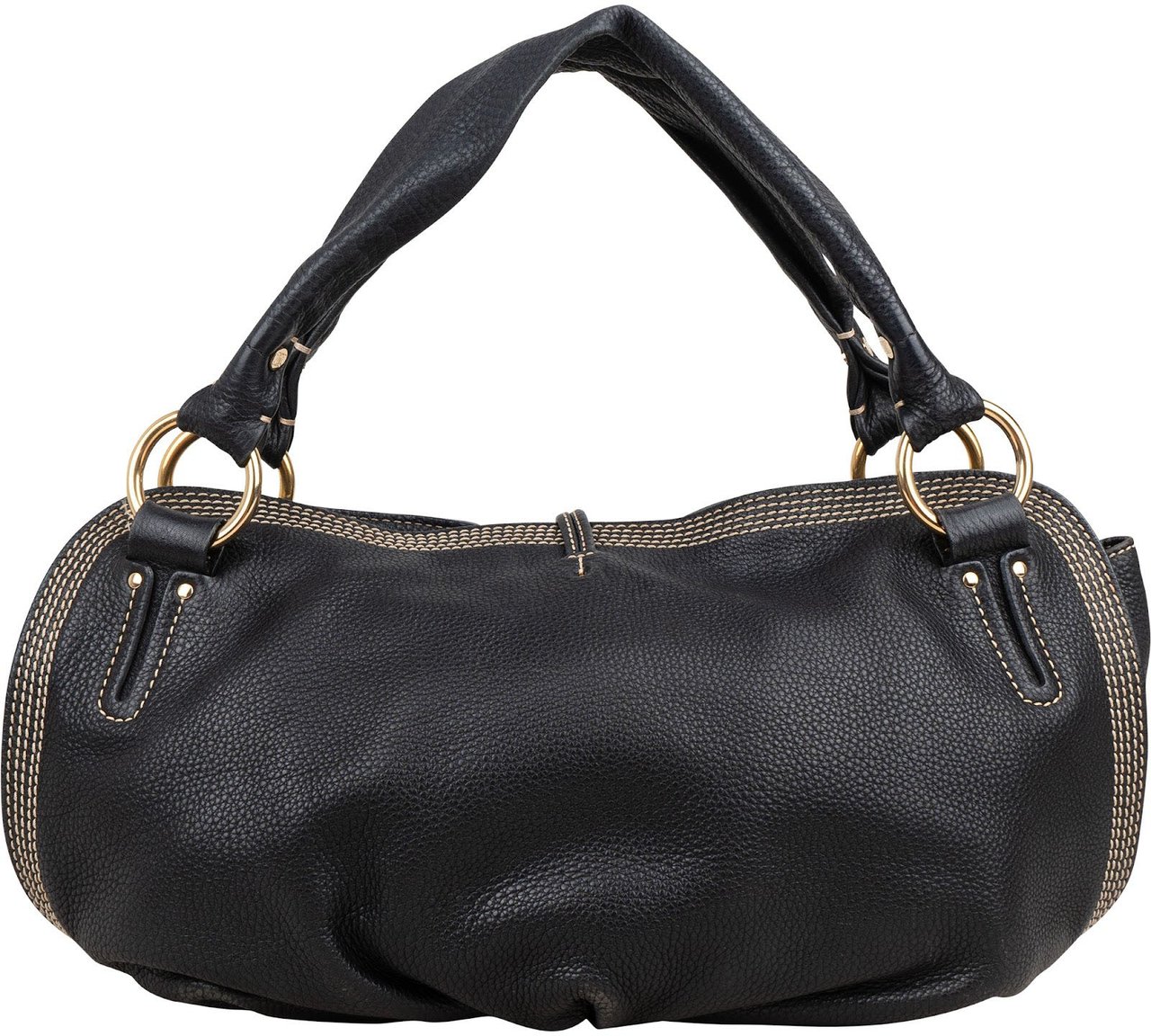 Celine Pebbled Leather Bittersweet Handbag Zwart