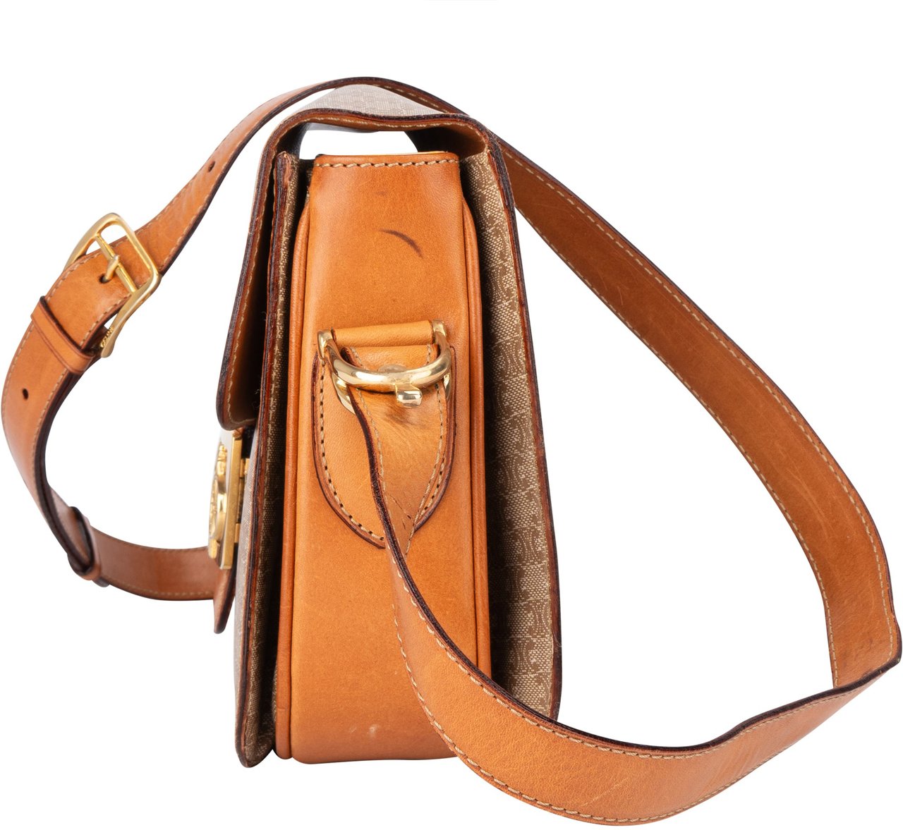 Celine Celine Maccadam Monogram Triomphe Crossbody Bag Bruin