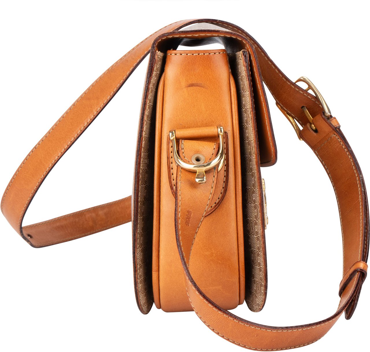 Celine Celine Maccadam Monogram Triomphe Crossbody Bag Bruin