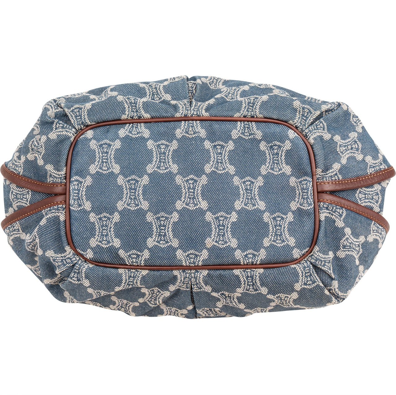 Celine Céline Denim Macadam Monogram Hobo Shoulder Bag Blauw
