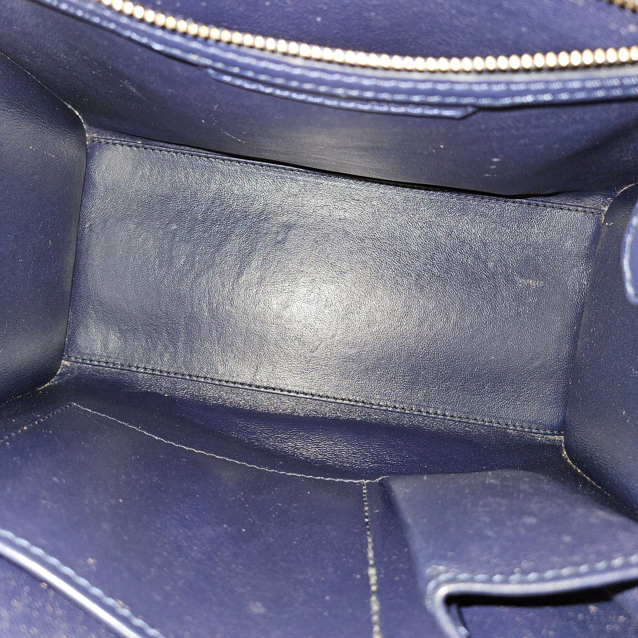 Celine Céline Blue Leather Luggage Handbag Navy
