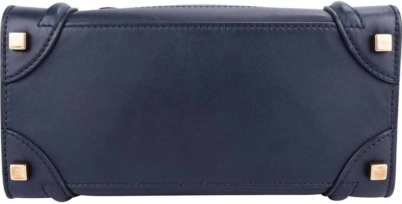 Celine Céline Blue Leather Luggage Handbag Navy